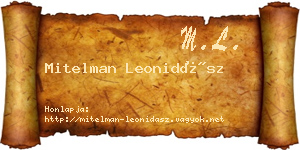 Mitelman Leonidász névjegykártya